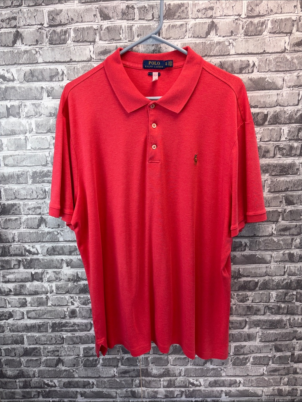 Polo by Ralph Lauren Men's‎ Bright coral Short-Sleeve Polo